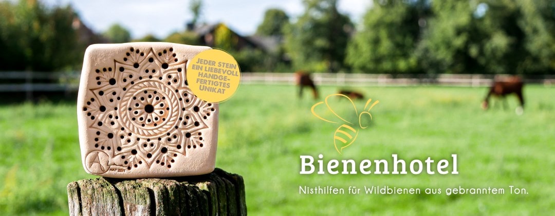Bienenhotel für Wildbienen aus Ton